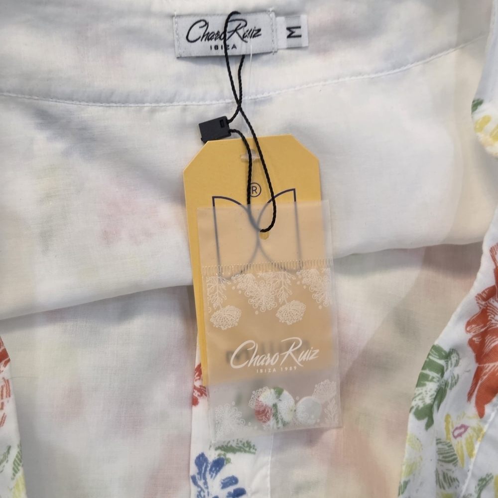 Charo Ruiz White Floral Garden Multi Colored Maxi/Midi Skirt, Cotton, NWT size M - Picture 11 of 15